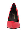 Червени кожени дамски обувки с масивен ток Adriana-3 снимка