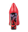 Червени кожени дамски обувки с масивен ток Adriana-4 снимка