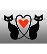 Постелка Влюбени черни котки-0 снимка