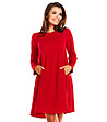 Червена рокля с джобове Lamet-3 снимка
