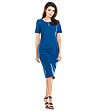 Синя рокля с къси ръкави Farida-3 снимка