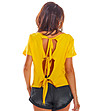 Жълта дамска блуза с ефектно изрязан гръб Fabya-0 снимка