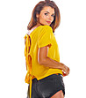 Жълта дамска блуза с ефектно изрязан гръб Fabya-2 снимка