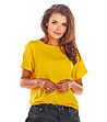 Жълта дамска блуза с ефектно изрязан гръб Fabya-3 снимка