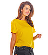 Жълта дамска блуза с ефектно изрязан гръб Fabya-4 снимка