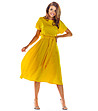 Жълта рокля с колан Chica-1 снимка