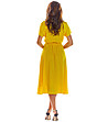 Жълта рокля с колан Chica-2 снимка