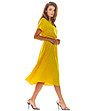 Жълта рокля с колан Chica-3 снимка