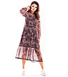Многоцветна рокля от тюл с флорален принт Kiera-4 снимка