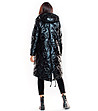 Черно зимно дамско яке Lenora с лъскав ефект-1 снимка