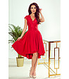 Асиметрична червена рокля с дантела Patricia -0 снимка