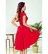 Асиметрична червена рокля с дантела Patricia -3 снимка
