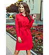 Червена рокля с дълъг ръкав Alita-2 снимка
