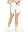 Бледорозови дамски къси панталони с лен Tarja-0 снимка