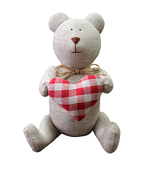 Текстилна играчка Мече със сърце 20 см снимка