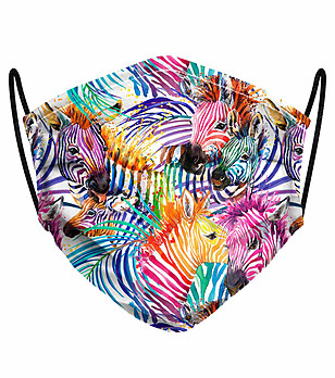 Предпазна маска за лице от текстил Colorful Zebra снимка