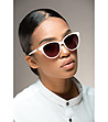 Дамски слънчеви очила в цвят слонова кост-3 снимка
