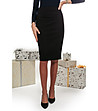 Елегантен комплект от пола и блуза в бежово и черно-2 снимка