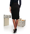 Елегантен комплект от пола и блуза в бежово и черно-3 снимка