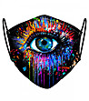 Предпазна маска за лице от текстил Black fullprint-0 снимка