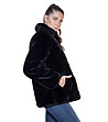 Черно дамско пухкаво палто Blasa-2 снимка