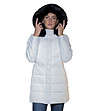Бяло дамско яке с черен пух Arlisa-0 снимка