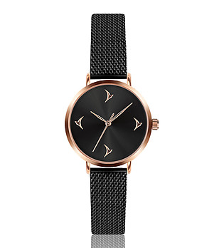 Дамски часовник в черно и розовозлатисто Tasmania снимка