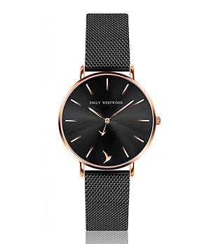 Дамски часовник в черно и розовозлатисто Mini Emily снимка