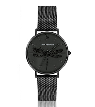 Черен дамски часовник Dragonfly снимка