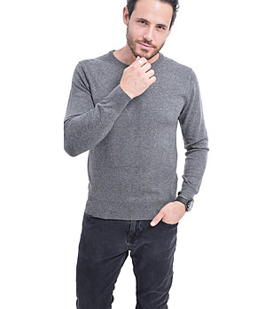 Мъжки пуловер в сиво Need с кашмир и коприна снимка