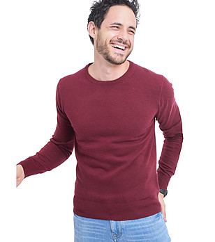 Мъжки пуловер в бордо Need с кашмир и коприна снимка