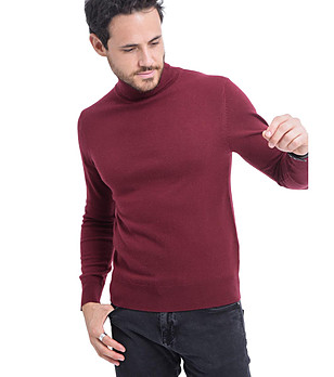 Мъжки пуловер в бордо Sandro снимка