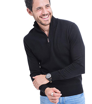 Мъжки черен пуловер Gino снимка