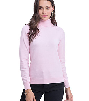 Дамски розов пуловер с кашмир Lisette снимка