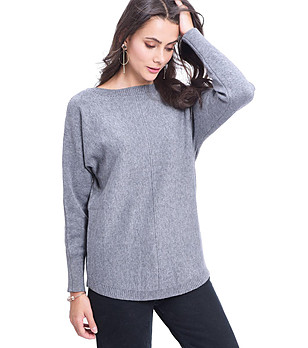 Дамски пуловер в сиво с кашмир Makena снимка