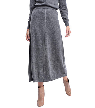 Елегантна пола в сиво с кашмир и коприна Denia снимка