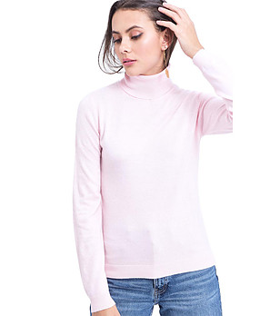 Дамски пуловер в розов цвят Daiana снимка