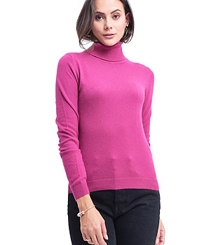 Дамски пуловер в цвят фуксия Daiana снимка