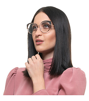 Розовозлатисти рамки за очила с черни детайли Enrica снимка