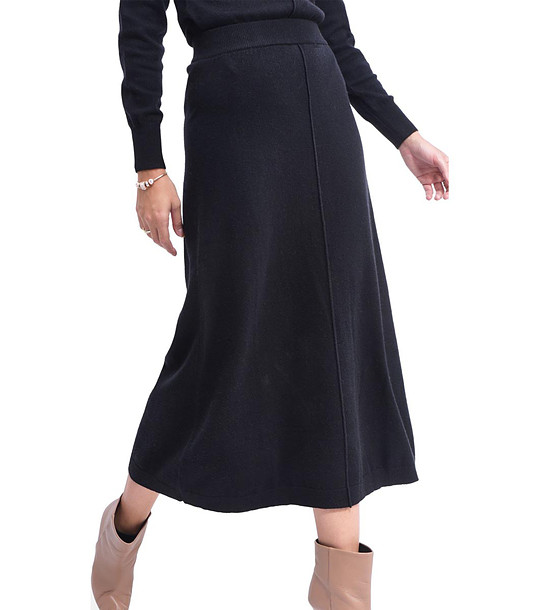 Елегантна пола в черно с кашмир и коприна Denia снимка