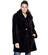Черно дамско пухкаво палто Eva-0 снимка