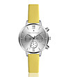 Сребрист дамски часовник с жълта каишка Willie-0 снимка
