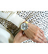 Сребрист дамски часовник с жълта каишка Willie-1 снимка