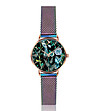 Розовозлатист часовник с ефектен циферблат и верижка в цвят хамелеон Garden-0 снимка