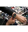 Розовозлатист часовник с ефектен циферблат и верижка в цвят хамелеон Garden-1 снимка