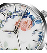 Сребрист дамски часовник с флорални мотиви при циферблата Romantic-2 снимка