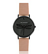 Дамски часовник в черно и розовозлатисто Dragonfly-0 снимка