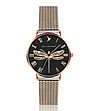 Дамски розовозлатист часовник с черен циферблат Dragonfly-0 снимка