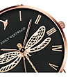 Дамски розовозлатист часовник с черен циферблат Dragonfly-2 снимка