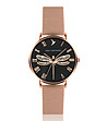 Розовозлатист дамски часовник с черен циферблат Dragonfly-0 снимка
